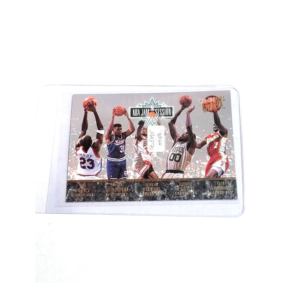 1992-93 Fleer Ultra NBA Jam Session Michael Jordan, Pippen, Malone, Parish - Picture 2 of 2